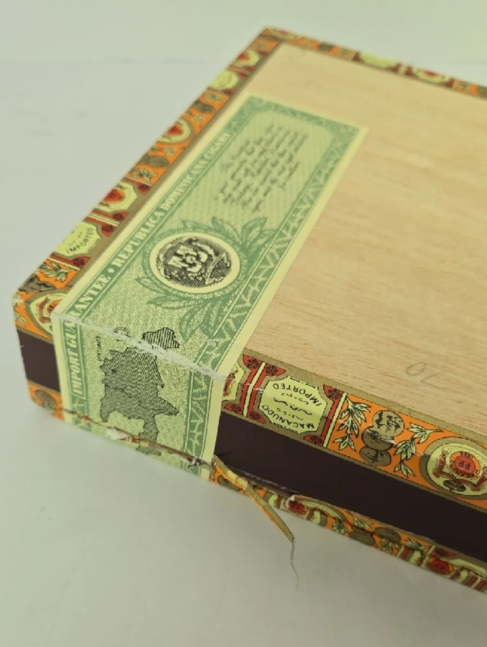 Vintage Macanudo Maduro Empty Wooden Cigar Box Barob De Rothschild